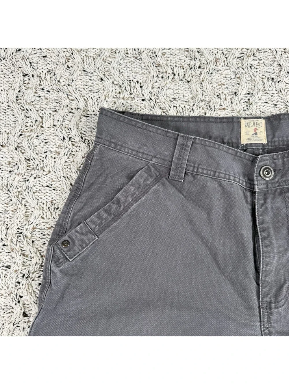 Red Head Brand Co Men's Utility Work Pants Cotton Size 35x30 Gray Regular Fit